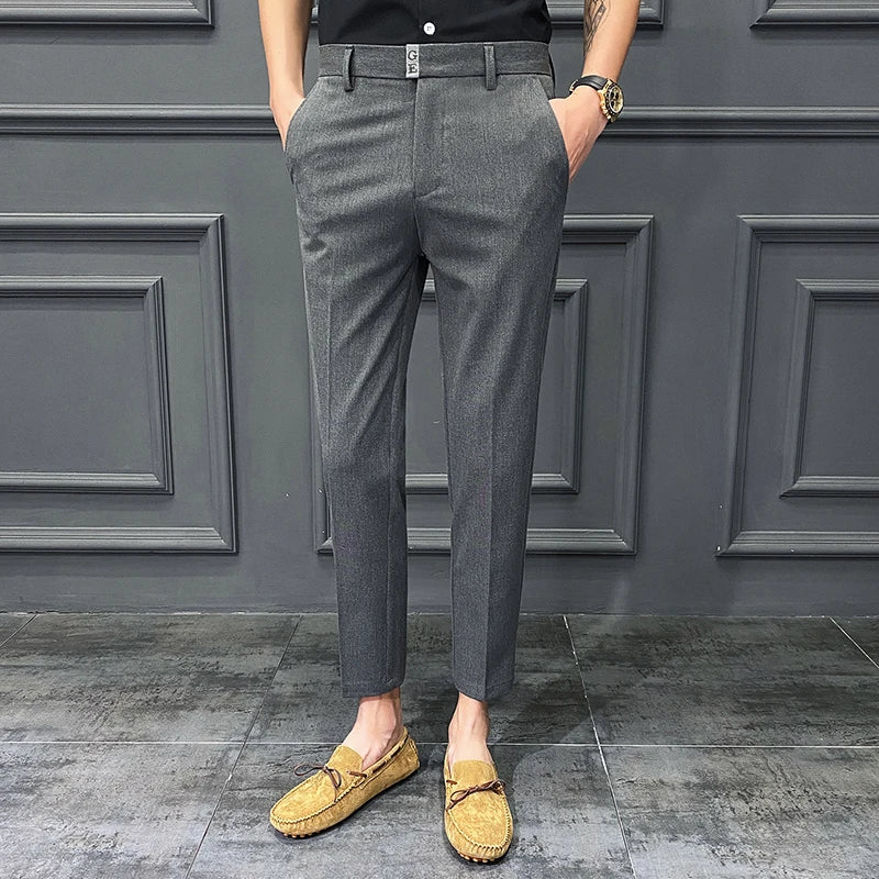 Threebooy Fashion Suit Pants Men Dress Pants Autumn Winter Mens Suit Pants Casual Slim Fit Wedding Business Office Social Trousers