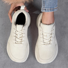 Threebooy  Winter Mens Wide Box Sneakers Fur-lined Keep Warm Frost Resistant Casual Sports Shoes Walking for Big Wide Fat Foot