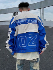 Threebooy American Retro Racing Jacket Handsome Detachable Function Racing Suit Jacket Men Loose Niche Button Up Baseball Uniform