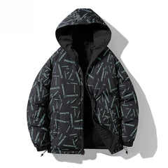 Threebooy Korean Hip Hop Winter Parkas Thickened Warm Padded Coat Youth Trendy Bread Jacket Two Sides Wearing Jacket Cityboy Hooded Wear