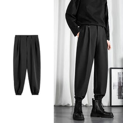 Threebooy Black Men's Trousers Korean Fashion Baggy High Waist Straight Suit Pants Spring Autumn Casual Oversized Male Bottoms Y2k Clothes