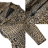 Threebooy Leopard Print Men's Slim Fit Suit Jacket, Single Breasted Two Button Fashionable Blazer for Performance and Party