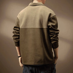 Threebooy  Fashion High Street Sweatshirts Skin Texture American Style Lapel Men Autumn Pockets Loose Long Sleeve Gradient Casual Hoodies