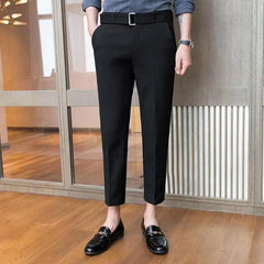 Threebooy  New Spring and Autumn Pi Shuai Trend Light Luxury High Waist Slim Fit Small Feet Versatile Casual Draping Men's Pants