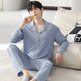 Threebooy Autumn Pajamas Sets Men Long Sleeve Modal Cotton Thin Teenage Boys' Large Size Spring Outwear Home Cloth Suit Sleepwear Male