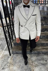 Threebooy  Classic Design Men Suits 2 Piece Slim Blazer Pant Beading Formal Occasions Wedding Prom Party