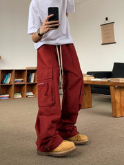 Threebooy  Trendy High Street Cargo Trousers Men Women Couple Fit Loose Wide Leg Summer Pants for Hip Hop Street Dance Casual Wear
