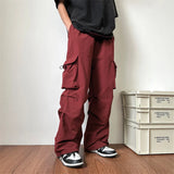 Threebooy Summer Thin Pants Men Fashion Pocket Cargo Pants Men Japanese Streetwear Hip-hop Loose Straight Pants Mens Oversized Trousers