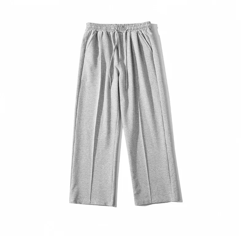 Threebooy  Summer Casual Pants Men Fashion Gray Black White Wide-leg Pants Men Streetwear Loose Straight Sweatpants Mens Joggers Trousers