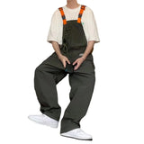 Threebooy Japanese functional wind overalls overalls men's streetwear design sense summer thin loose straight casual pants Overalls