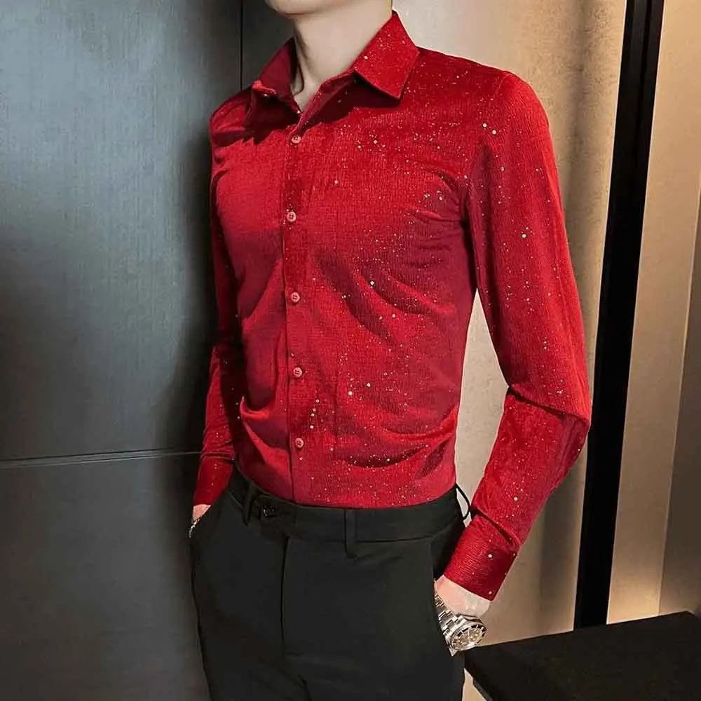 Threebooy  Winter New Men's Solid Color Long-Sleeve Shirt American Retro Fashion Trendy High Street Casual Loose Niche Men's Tops