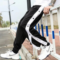 Threebooy  New Men Button Up Training Pants Breathable Basketball Workout Joggers