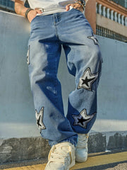 Threebooy  Summer Thin Design Ripped Five-Point Pants Loose Casual Mid-Length Pants American Retro Jacquard Denim Shorts for Men