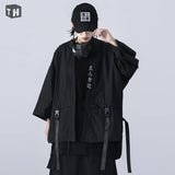 Threebooy Techwear T-shirt Punk Gothic Clothes Goth Clothes Summer Short Sleeve T-shirts Coat Japanese Style Streetwear Hip Hop