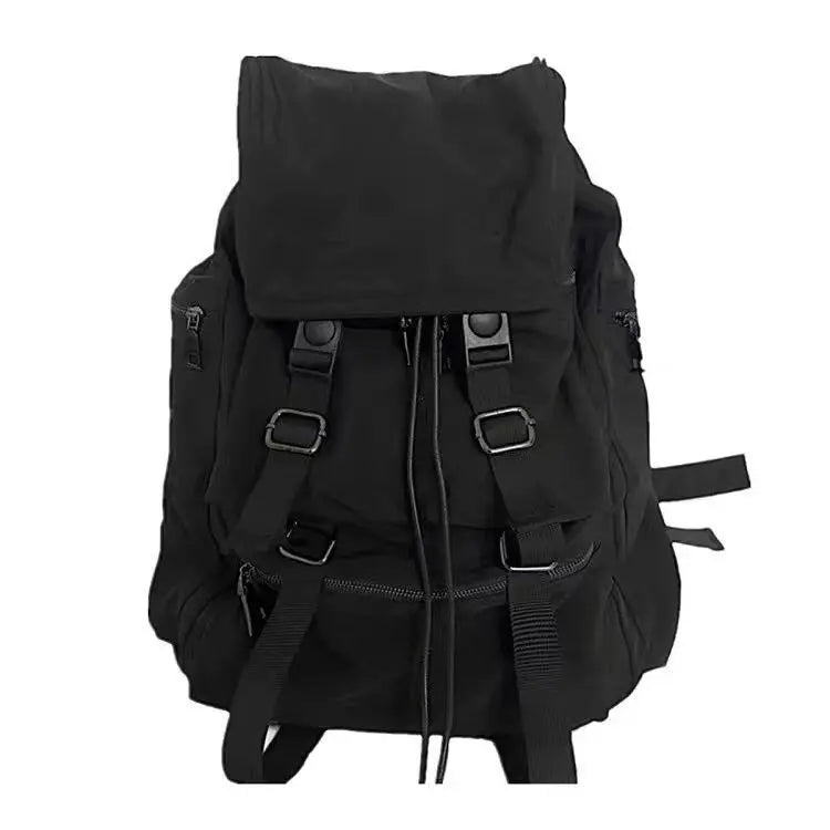Threebooy  Large Capacity Fashionable Backpacks Travel Bag New Korean INS Street Functional Dark Backpack