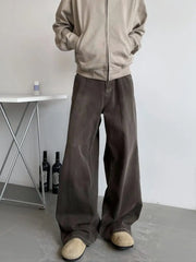 Threebooy  Y2k Brown Man Wide Pants Women Streetwear Denim Baggy Pants Loose Straight Work Wear Trousers Vintage Curved Jeans Pants