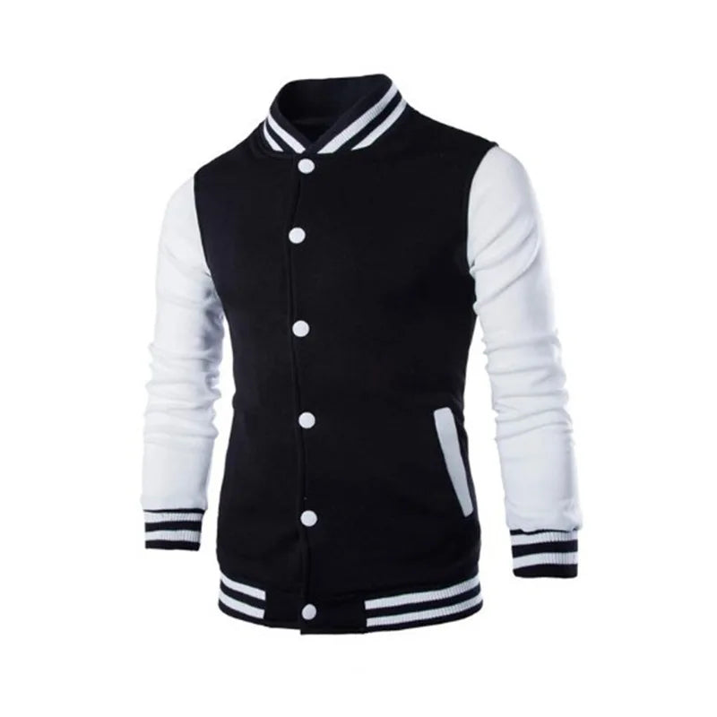 Threebooy  Autumn and Winter Fleece Classic Loose Casual Stand Collar Button Men's Baseball Uniform Flight Jacket