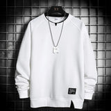 Threebooy 2024 Spring Casual Sweatshirts Men Harajuku Streetwear Solid Color Hoodies Mens Fake Two Pieces Sweatshirts Hip Hop Pullover Man