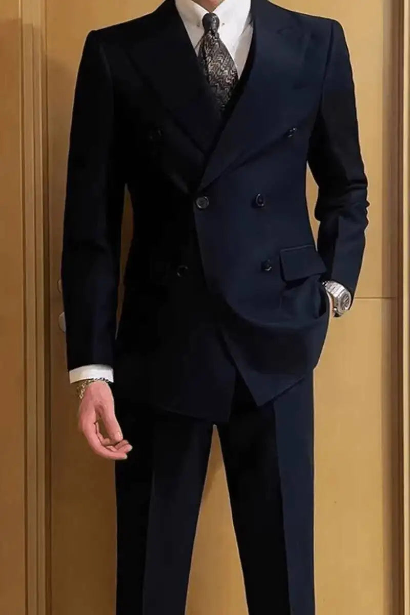 Threebooy  High-End Men's Wedding Handsome Double-Breasted Suits, Business Formal Wear, Adult And Dress Suits
