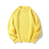 Threebooy Men Women Solid Color Crew Neck Knitted Pullover Korean Streetwear Unisex Sweatshirts Trendy Basic Long Sleeve Sweater Pullovers