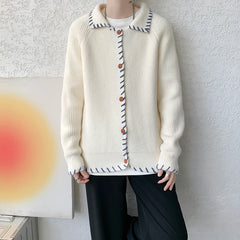 Casual collar knitted sweater men 2025 Winter Newly designed cardigan sweater Daily casual sweater jacket fashion Korean men's