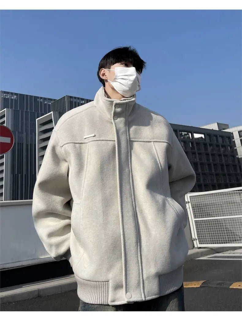 Threebooy Korean Spring and Autumn High Street Men and Women Trendy Personalized Fake Two Piece Jacket Couple Loose Retro Casual Handsome