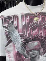 Threebooy  Sweet Child Printed Aesthetic Pattern Light Color Basic Daily Half Sleeve Tops Casual Sports Preppy Style Style Cotton T-shirts