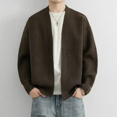 Threebooy American Retro Cardigan Coats Light Luxury Knitted Long Sleeve Men Sweater Jackets Winter Leisure Premium Quality Knitwear M-3XL