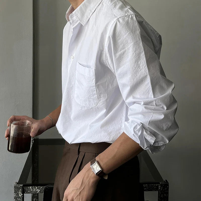 Threebooy  New Casual Long Sleeve Mens Linen Shirt Tops Spring Autumn Vintage Turn-down Collar Button-up Shirts For Men Fashion Cardigans