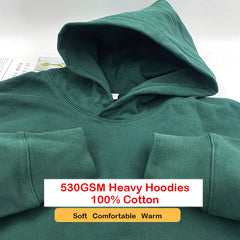 Threebooy 530GSM 100% Cotton French Terry High-end Heavy Weight New Fashion Pullover Winter Hoodies Pants Casual Thick Jogger Tracksuit