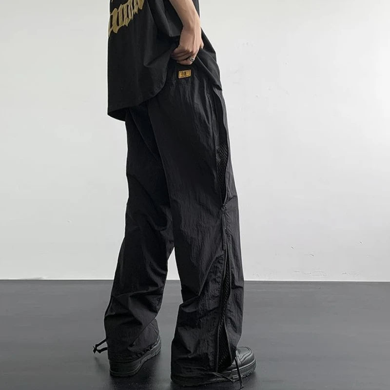 Threebooy Spring Summer Zipper Breathable Loose Trousers Man Fashion Casual Luxury Baggy Designer Techwear Emo Cheap Cargo Pants for Men