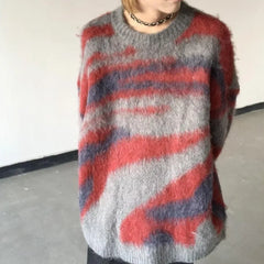 Threebooy Autumn New Harajuku Vintage Sweater Pullover Men Loose Hip Hop Sweater Knitwear Jumper Casual Color Supple Jumper Men