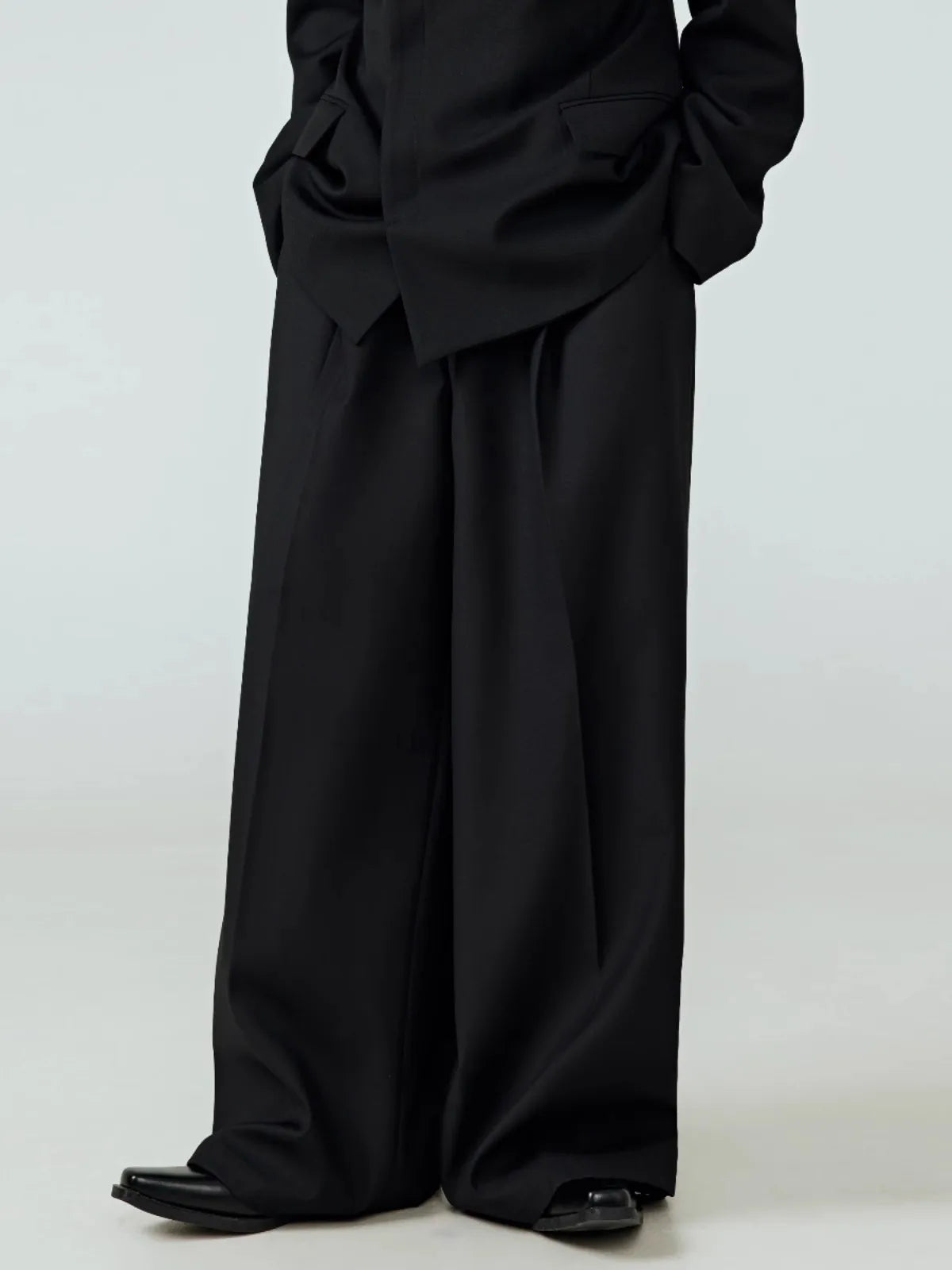 Threebooy  Spring Autumn Long Black Flowy Baggy Wide Leg Pants for Mens Loose Chic Luxury Designer Clothes Soft Trousers 2025