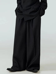 Threebooy  Spring Autumn Long Black Flowy Baggy Wide Leg Pants for Mens Loose Chic Luxury Designer Clothes Soft Trousers 2025