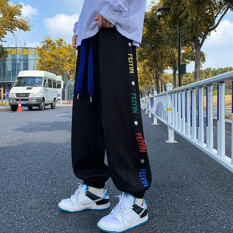 Threebooy Male Trousers Wide Polyester Men's Casual Pants Cropped Xxxl Cheap Harajuku Fashion Original Clothing 2024 Baggy Vintage Classic