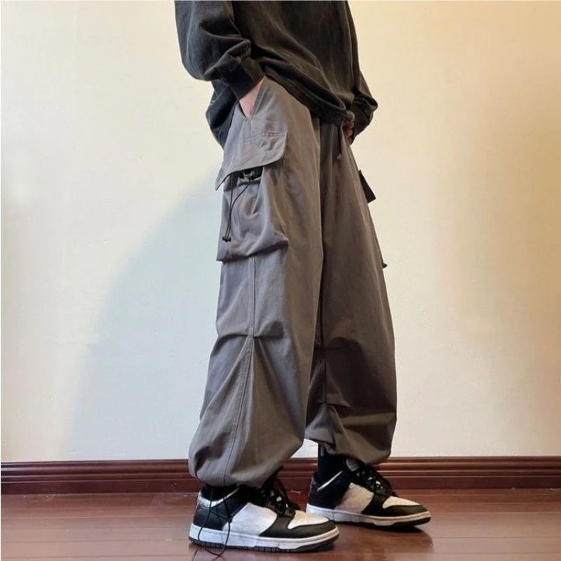 Threebooy Spring Summer Multi Pocket Loose Cargo Pants for Men Street Casual Cheapest Y2k Vintage New in High Quality Long Trousers Man