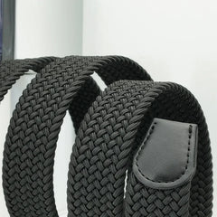 Threebooy  3.4cm Man Belts Luxury Designer Canvas Nylon Elastic Belt Man Stretchable Casual Pin Buckle Belt for Jeans Pants