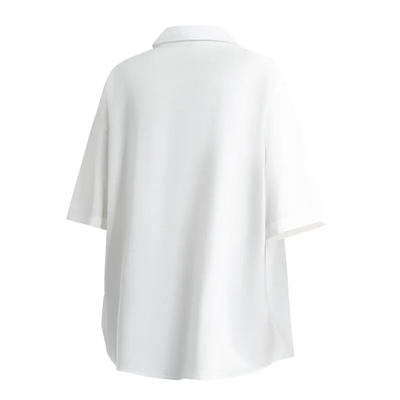 Threebooy Men Ice Silk Cooling Shirt Summer Loose Fit Casual Oversized Breathable Wrinkle Free Comfy Lightweight Draped Trendy