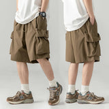 Threebooy Khaki Cargo Shorts Men Techwear Korean Casual Pants Male Jorts for Men Summer Loose Japanese Streetwear Hip Hop Pocket