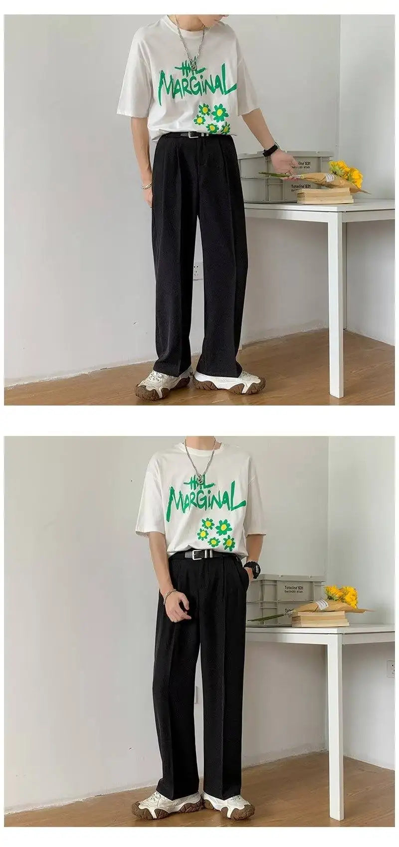Threebooy Brown Black Suit Pants Men Slim Fit Fashion Social Mens Dress Pants Korean Casual Straight Pants Mens Office Formal Trousers