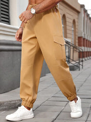 Threebooy  plus Size Men's Workwear Trousers Casual Street Style Suitable for Daily Outings Loose Fit Cargo Pants