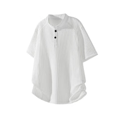 Threebooy Summer Short Sleeved T-shirt Men Black White Casual T Shirt Men Streetwear Hip-hop Loose Pleated Tshirt Mens Top Plus Size 4XL