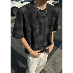 Threebooy  Men Loose Fit Tie Dye Short Sleeve Round Neck T-Shirt Summer Fashion Casual Streetwear Soft Breathable Oversized Tee Comfy Y2K
