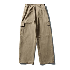 Threebooy Mens Pockets Cargo Pants Cotton Casual Trousers Men Streetwear Wide Leg Vintage Japan Style Cityboy Baggy Logging Pants Male