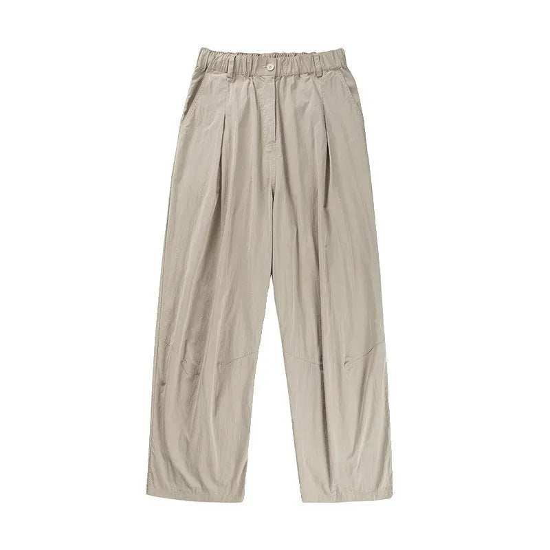 Threebooy  New Japanese Style Men Draped Wide Leg Pants Light Luxury Leisure Solid Color Straight Trousers Premium Elegant Sweatpants M-3XL