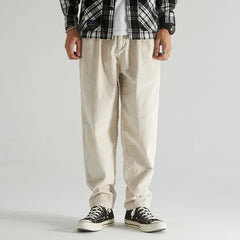 Threebooy Autumn Winter New Men Cotton Corduroy Pants Solid Color Casual Safari Style Multi-pocket All-match Workwear