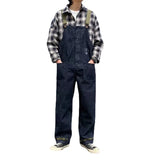 Threebooy Fashion Men Bib Jeans Pants Solid Color Jumpsuit Streetwear Jogger Pants Multi Pocket Casual Suspender Cargo Pants Men