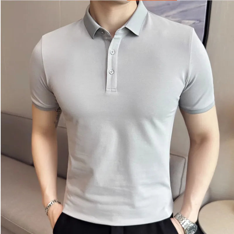 Threebooy High Quality New Summer Brand Polo Shirt High Quality Men's Short Sleeve Breathable Top Business Casual Polo Shirt for Men 4XL