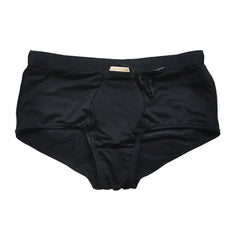 Threebooy  Sexy Mens Swimwear Solid Black Swim Boxer Briefs Bikini Brazilian Cut Surf Trunks Swimsuits Underwear Beach Sports Shorts