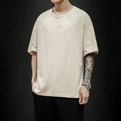 Threebooy  New Summer Men's T Shirt Fashion Solid Basic Loose Hip Hop Short Sleeve T-Shirts For Men Women Casual Cotton Streetwear Top Tees